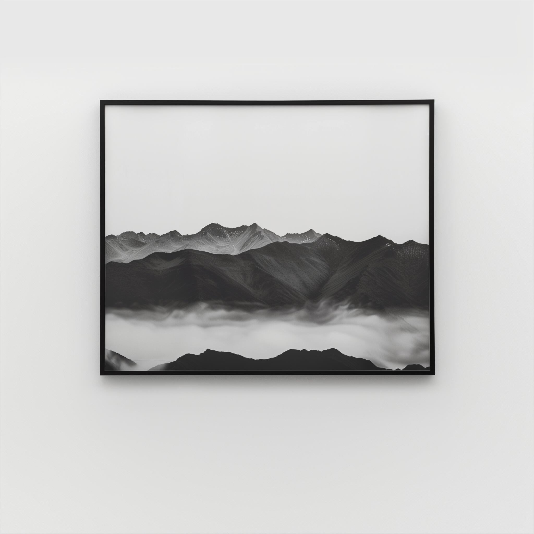 Black and white mountain ridge